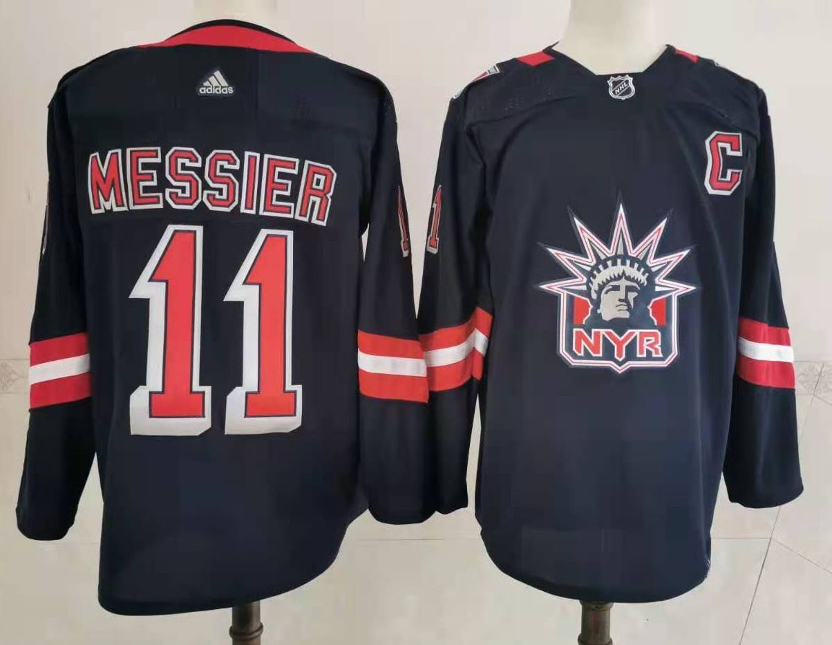 Men New York Rangers #11 Messier Navy Authentic Stitched 2020 Adidias NHL Jersey